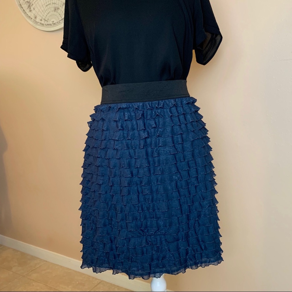 Gap Navy Ruffled Mini Skirt Size XXL